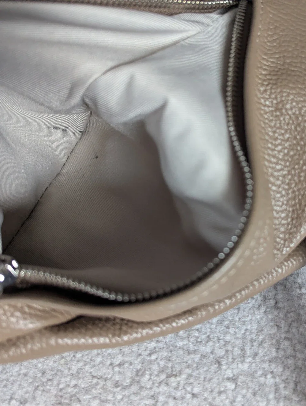 Valentina Pebbled Leather Taupe Multi-Wear Sling Backpack Bag